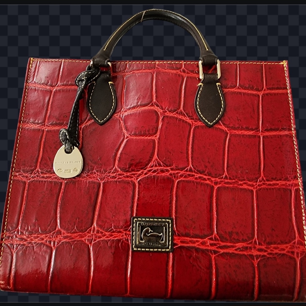 Dooney & Bourke Satchel Oxblood Red Croc Embossed Stachel